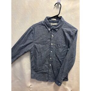 Hawker Rye Slim Fit Chambray Button Down Shirt Blue Size S